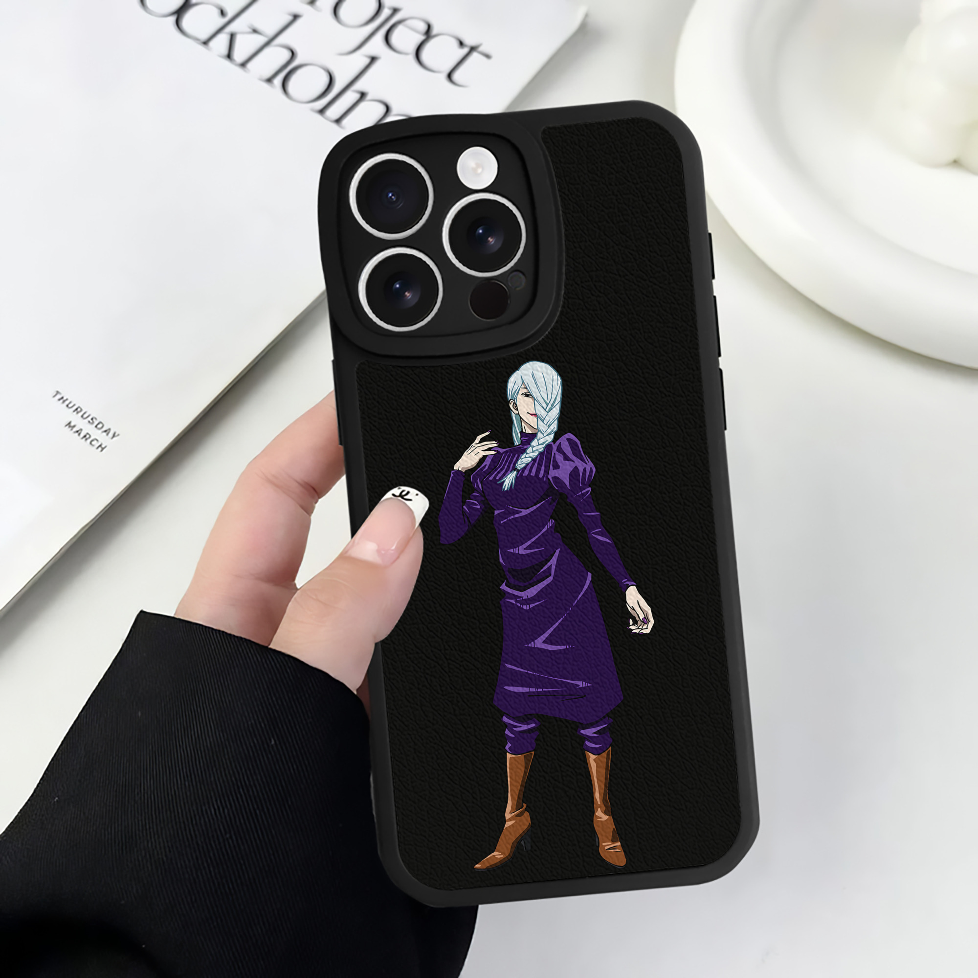 （画像用） 呪術廻戦 Jujutsu Kaisen 【iPhone 16シリーズ対応】シリコンスマホケース（レザー調） 材質：シリコン